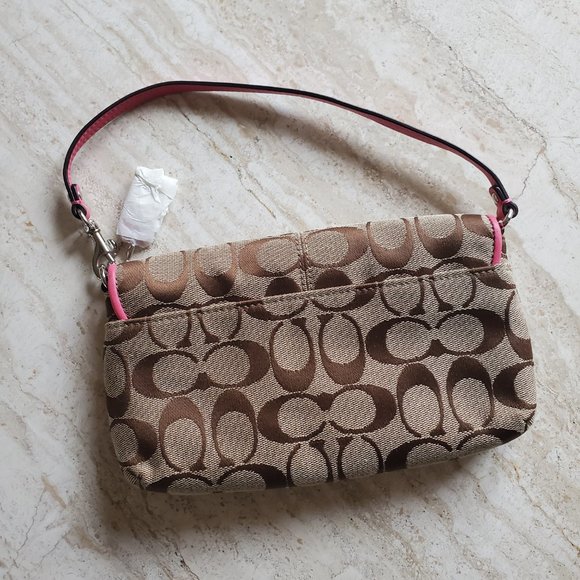 Coach Mini Pink & Tan Purse - Picture 2 of 5